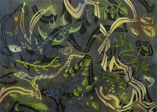 Biome: Northeast Coast Salt Marsh, 2009 36" x 50" Oil & spray paint on canvas