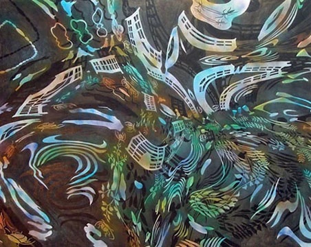 Vortex, 2005 72" x 90" Oil & spray paint on canvas