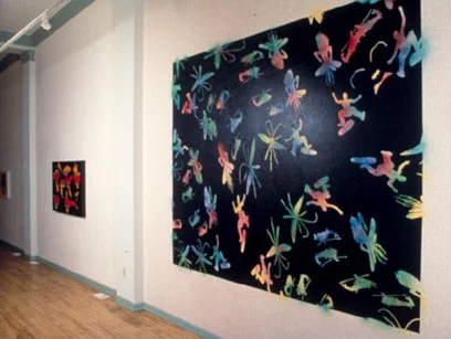   Night Navy,  2001  7' x 9'Enamel, spray paint and wallpaper on wall  Dean Jensen Gallery, Milwaukee, WI 