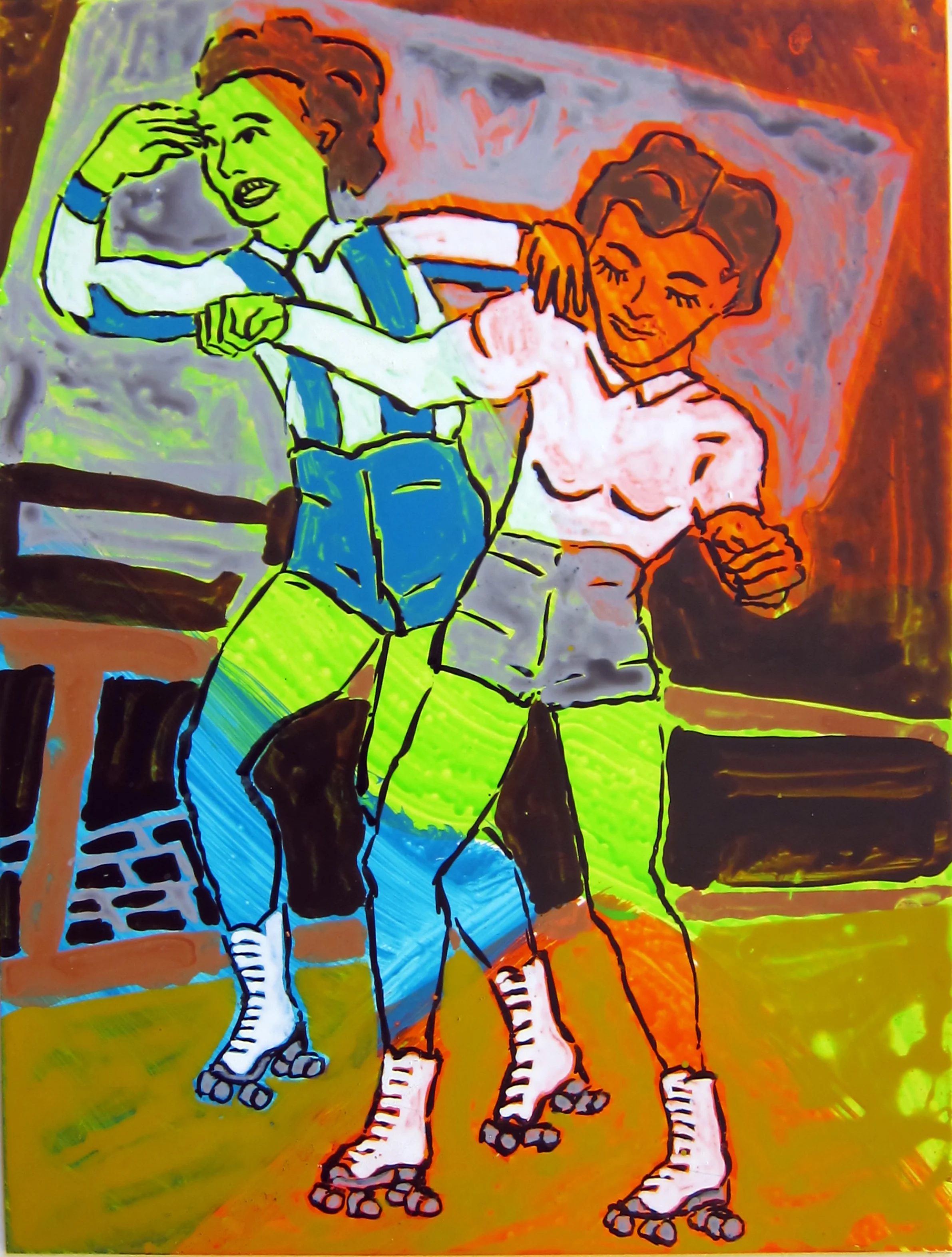 Roller Derby , 2016 12"x9.5" ink on paper