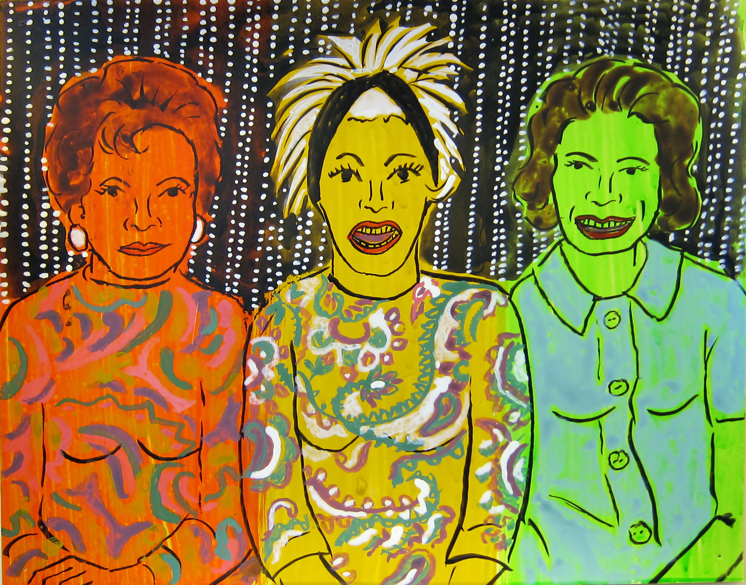   Three Women , 2016  9.5"x12" ink on paper 