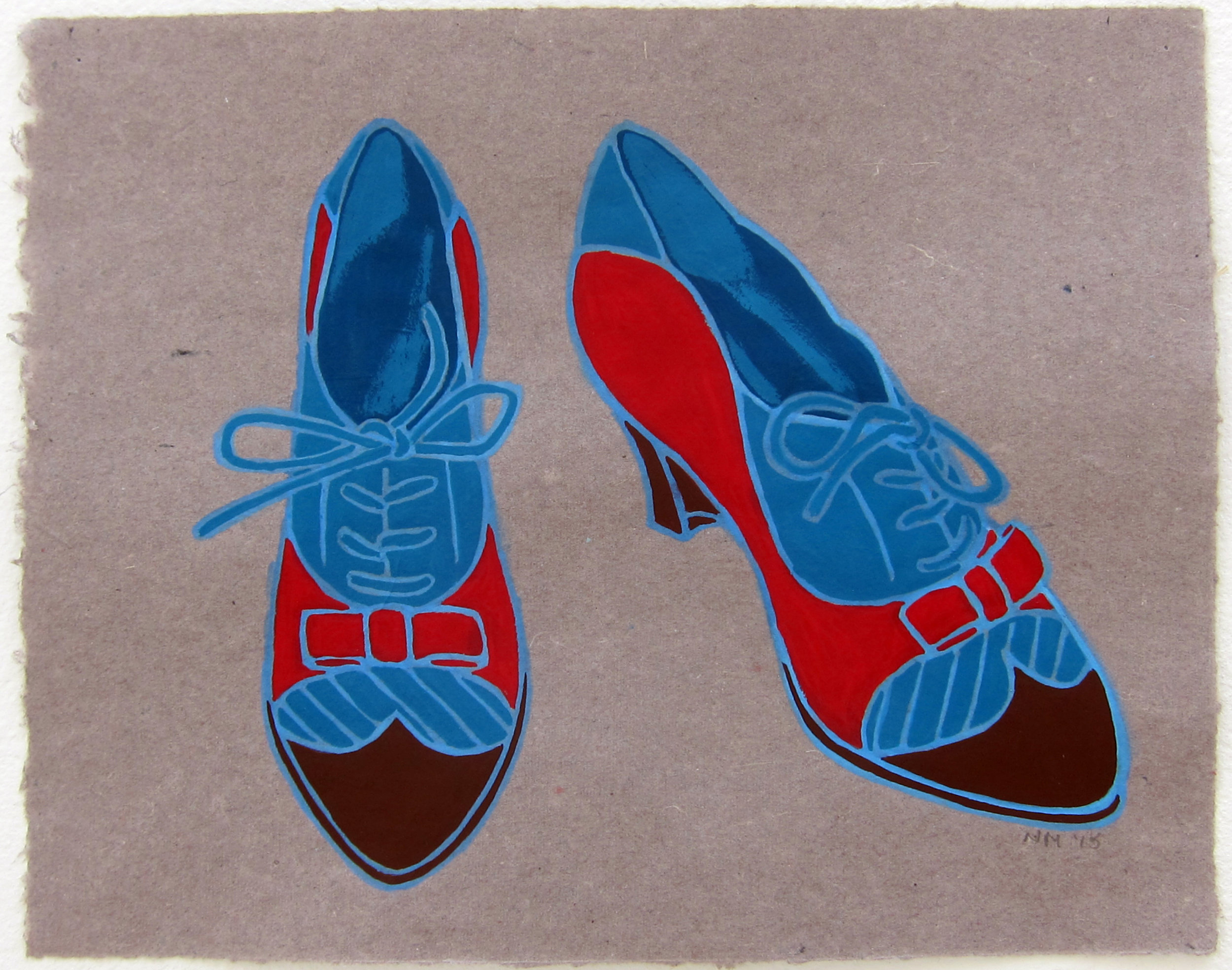   Favorite Shoes   9.5"x12" flashe on paper  2015 