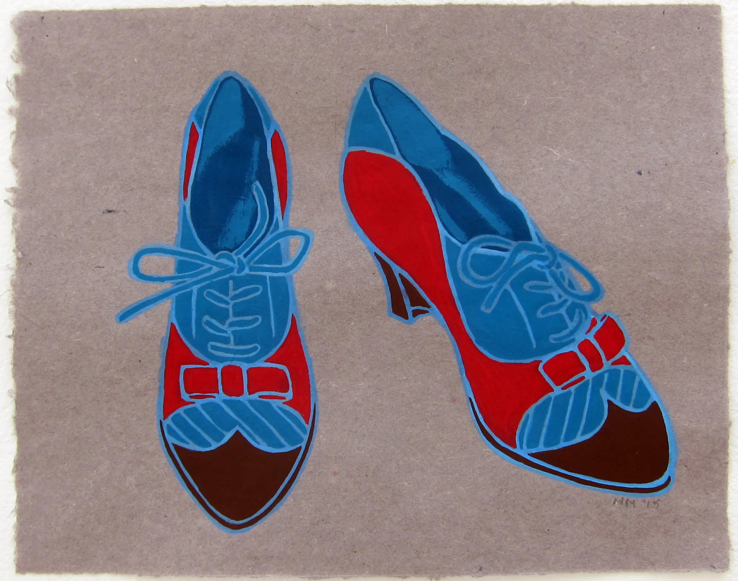 Favorite Shoes 9.5"x12" flashe on paper 2015