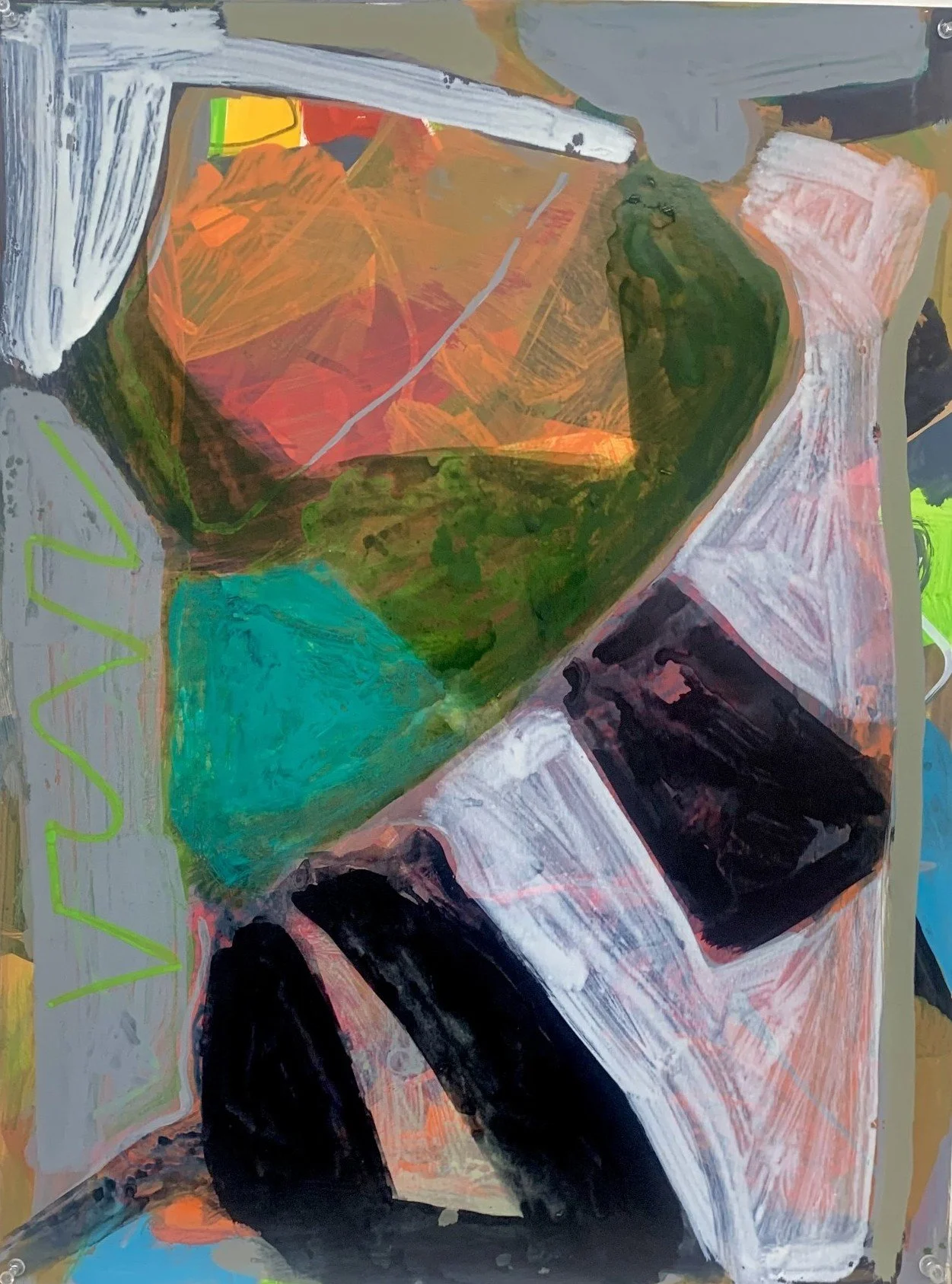   Zigzag   acrylic ink on paper  24”x18”  2026 