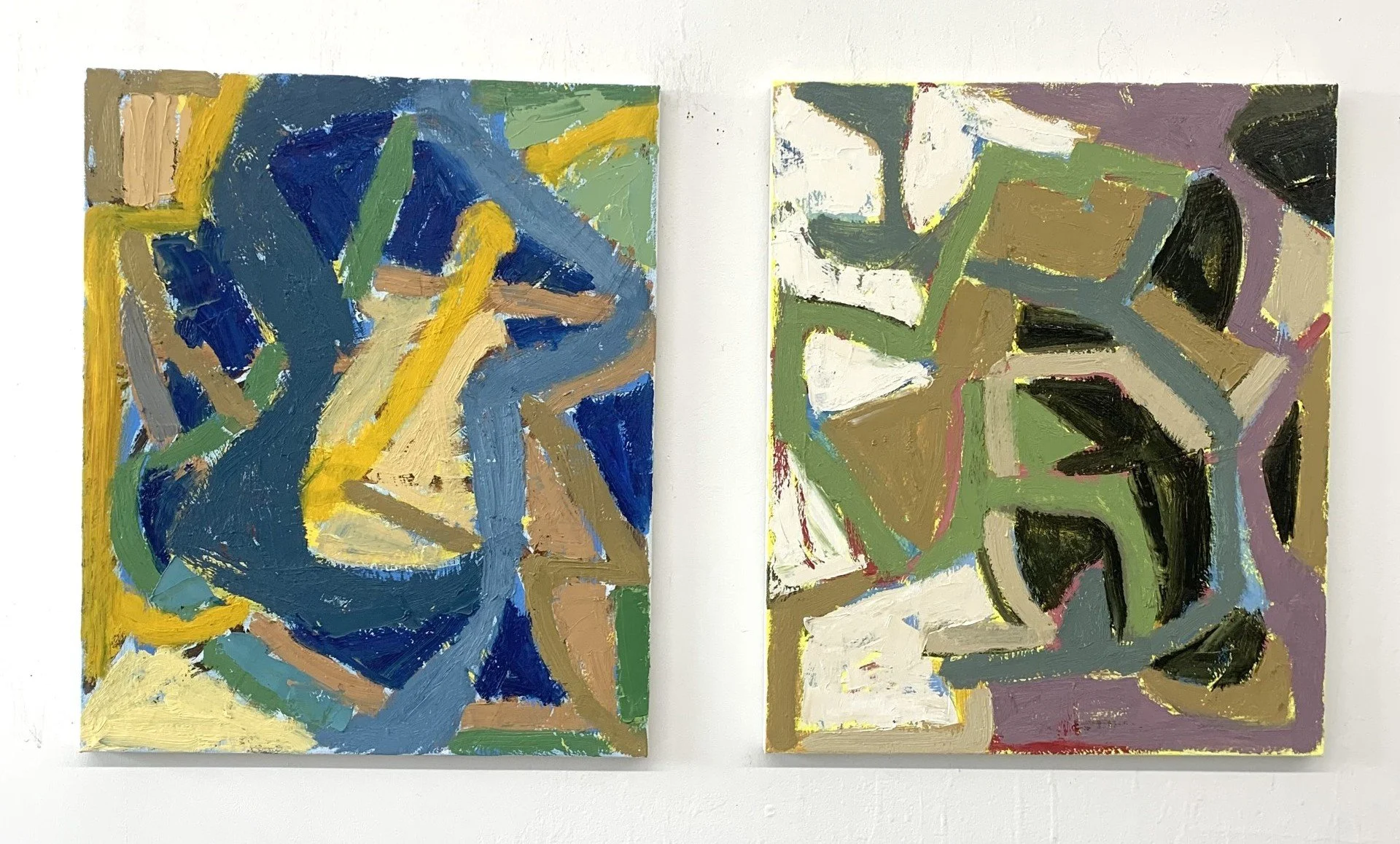   Warped Speed and Apostrophe   oil on canvas  24”x20” each  2026   