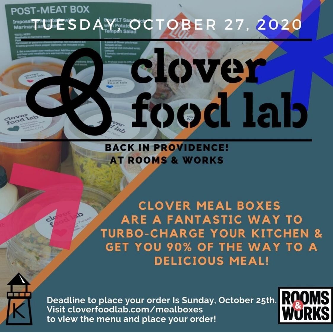 Another @cloverfoodlab Providence pick-up is happening here on Oct. 27!  Deadline to place your order is Sunday, Oct. 25 👌