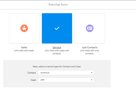    Figure - Snap - In configuration for Online mode (Pre-chat form)   