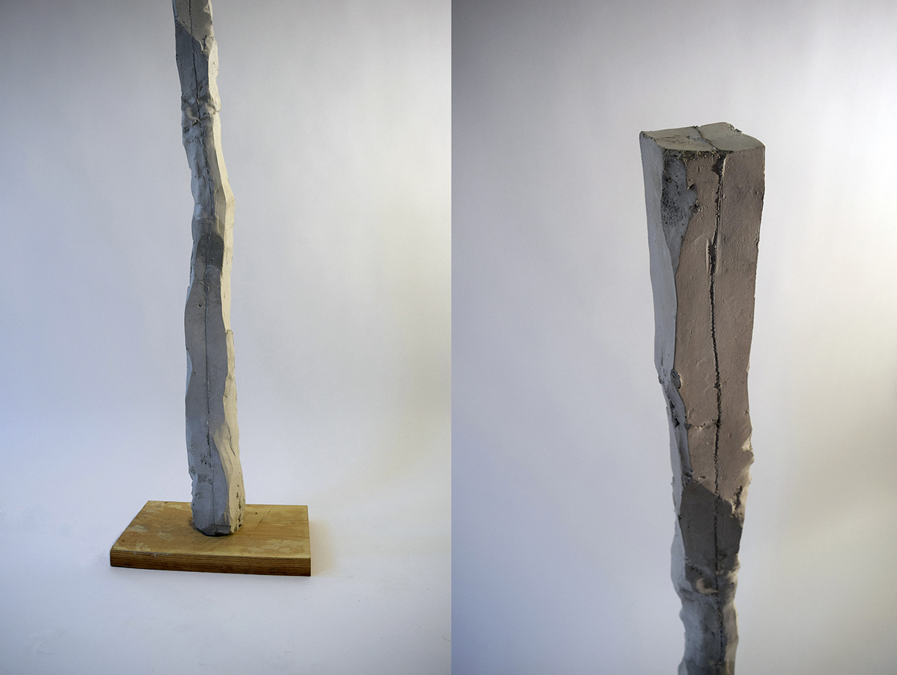   La tierra (column) , cement, 60 x 5 x 5 in, 2015. 