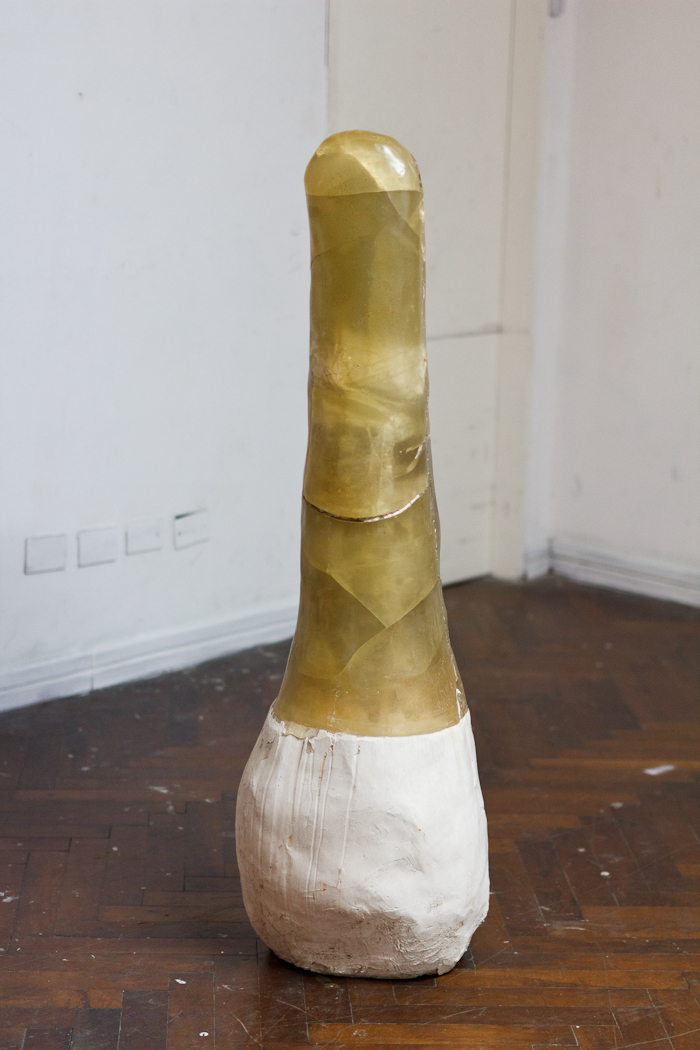   Menhir , resin and cement, 5 x 3 x 3 feet, 2013. 