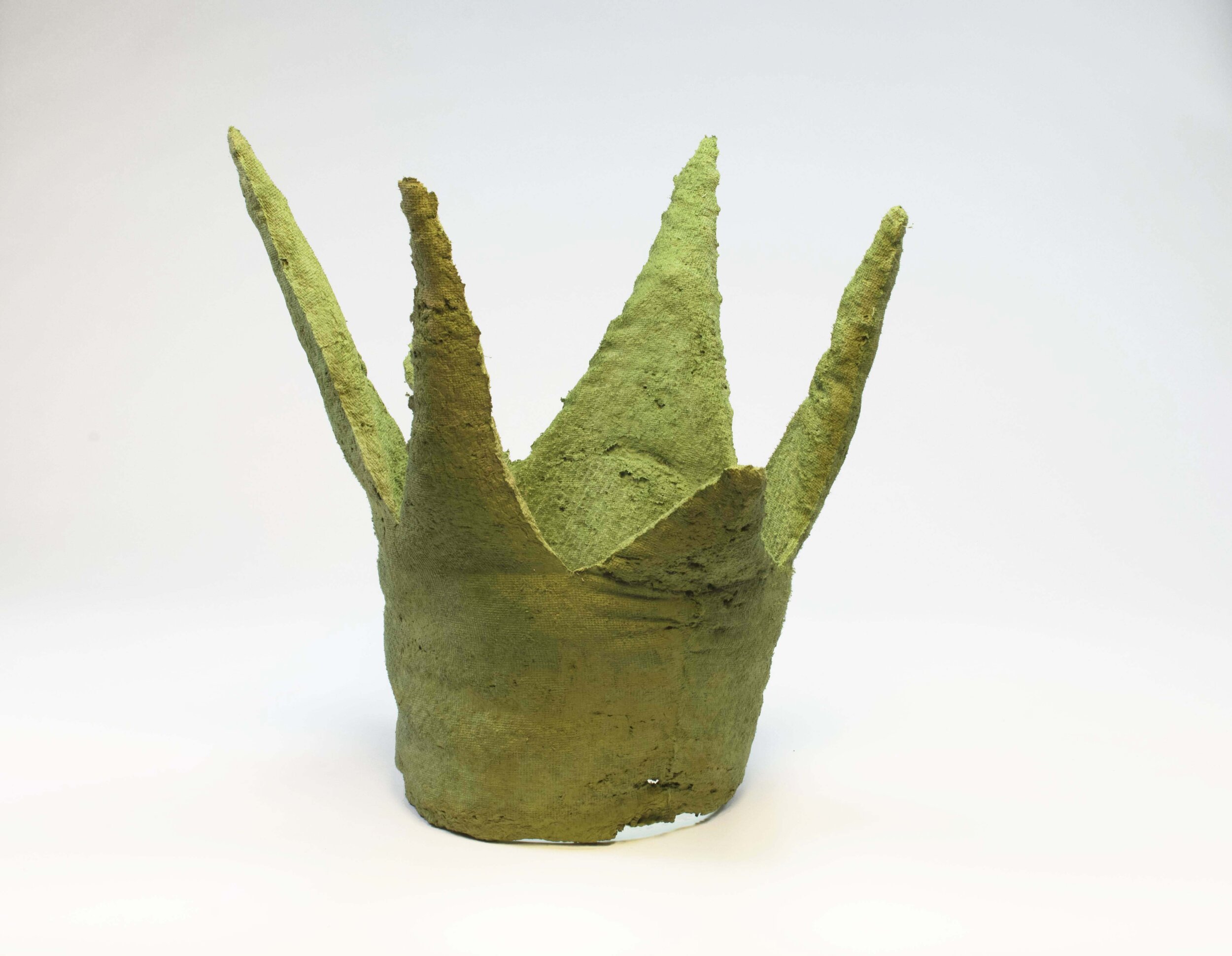   Crown , paper pulp, 20 x 20 x 20 in, 2019. 