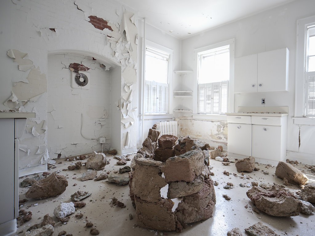   Dissolution , installation view, paper pulp, dimensions variable, 2016, Governors Island Art Fair 2016, Governors Island, New York.    