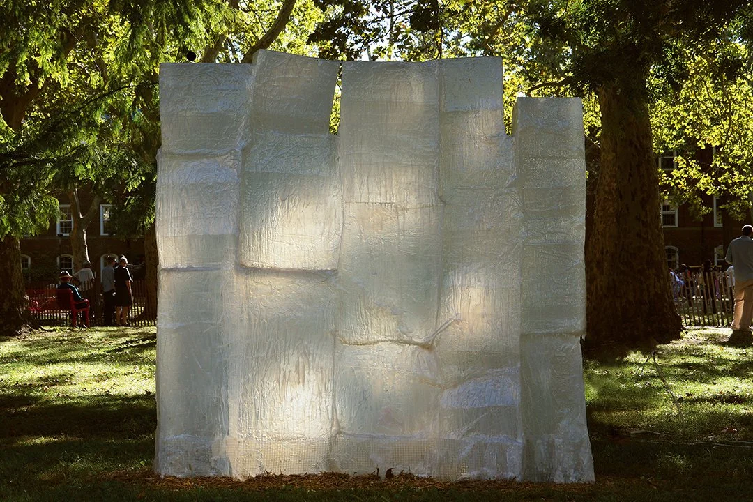  Untitled ( Ice Cubes ), resin, 7 x 5 x 1 feet, 2015. Site specific project for Governors Island Art Fair 2015.    