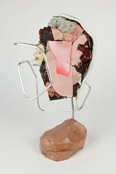 Portrait of a Deity , 2019, acrylic, aluminum, epoxy clay, clay, 17-3/8 x 10 x 9-1/4 inches. © Sarah Trigg, Courtesy of the Artist