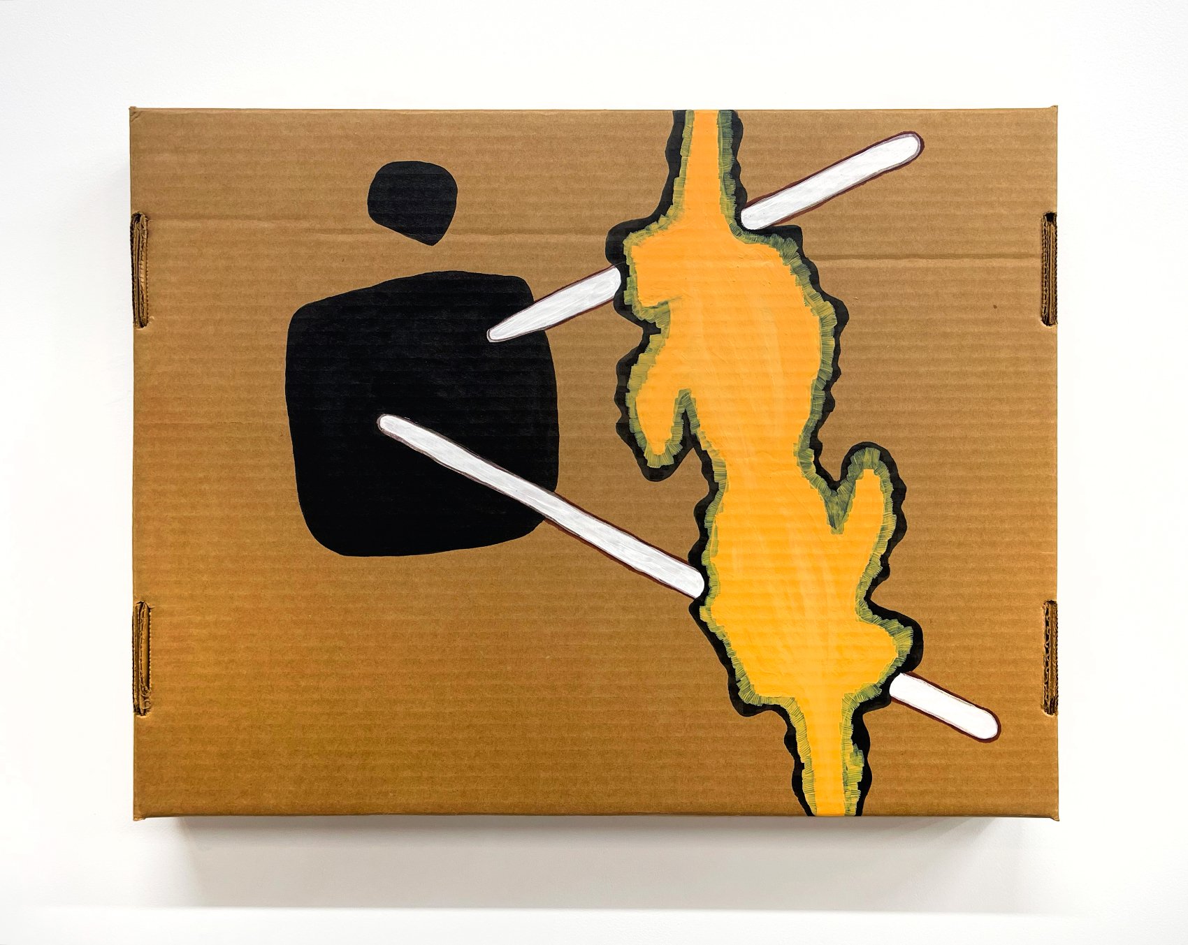  Printout (a nocturne), set 2 14 1/4 x 18 1/4 x 2 inches, Paint, ink, pen on cardboard, 2005 