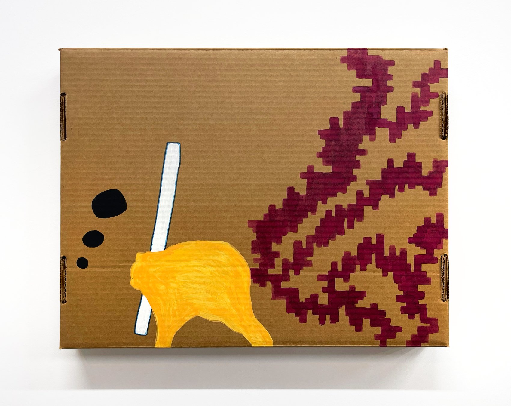  Printout (a nocturne), set 5 14 1/4 x 18 1/4 x 2 inches, Paint, ink, pen on cardboard, 2005 