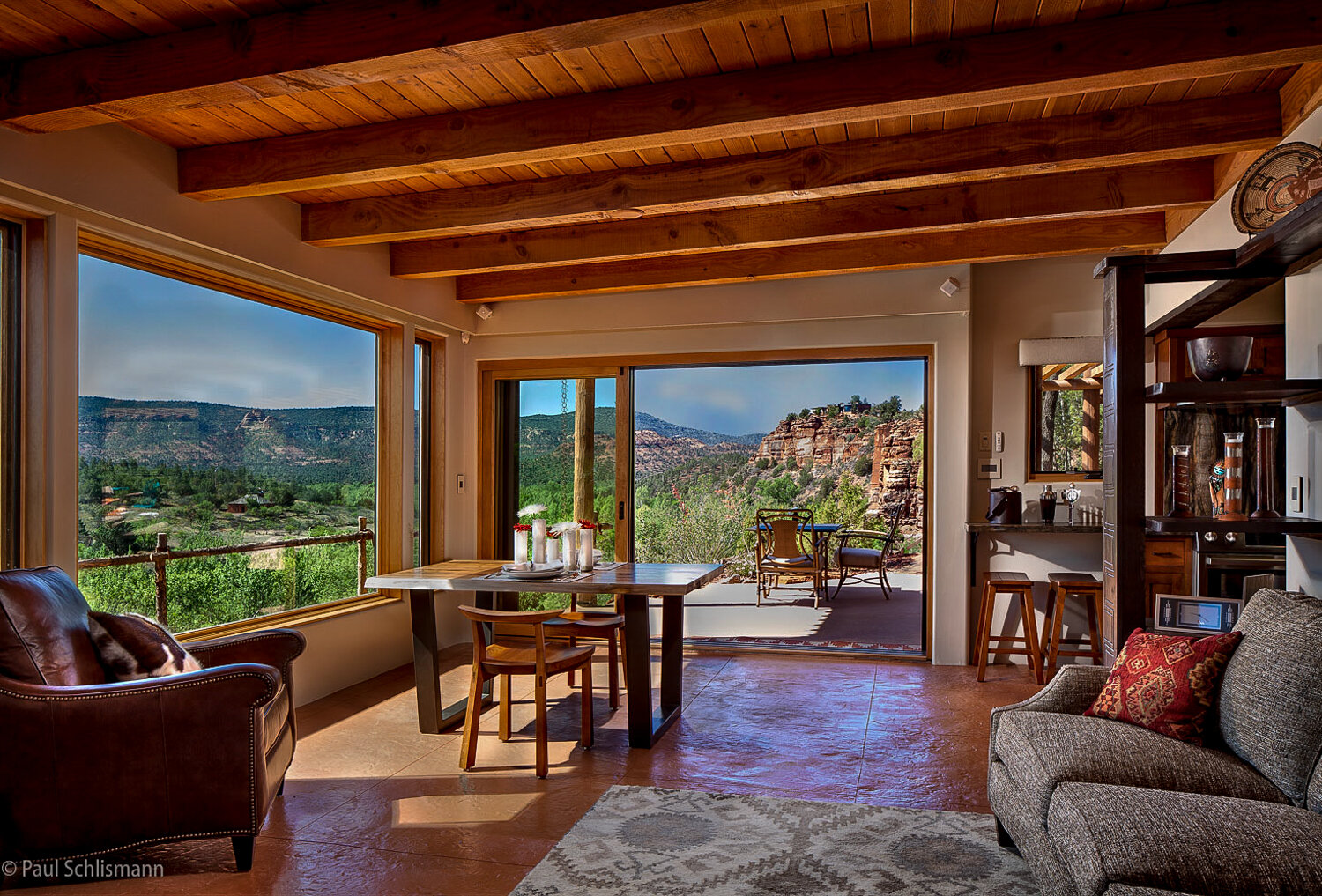Sedona residential interior with view
