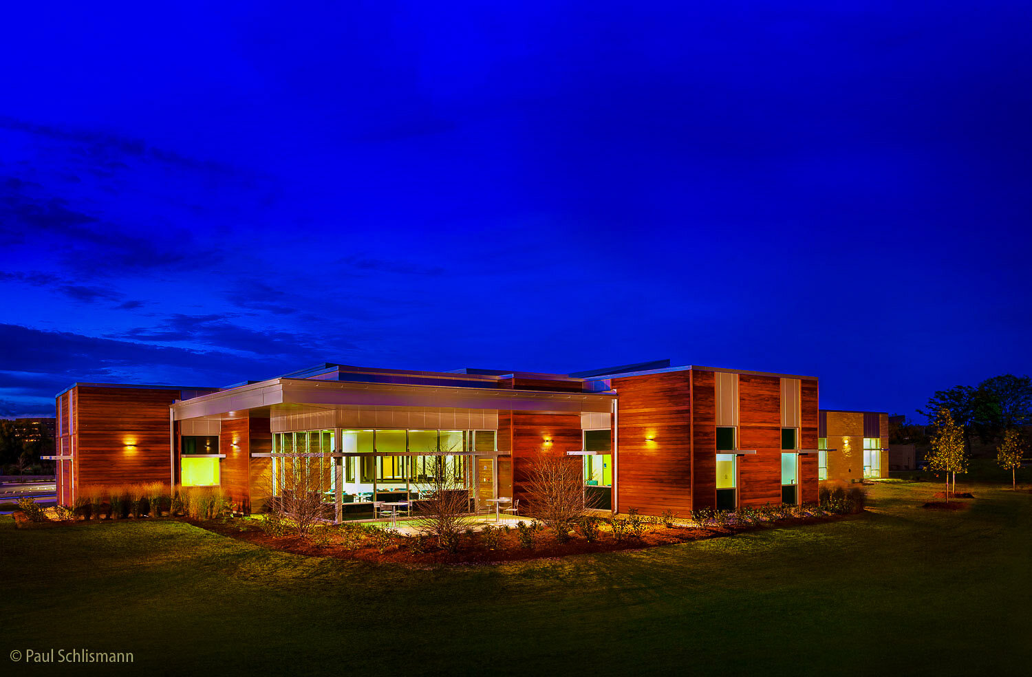 Du page Health building dusk exterior rear