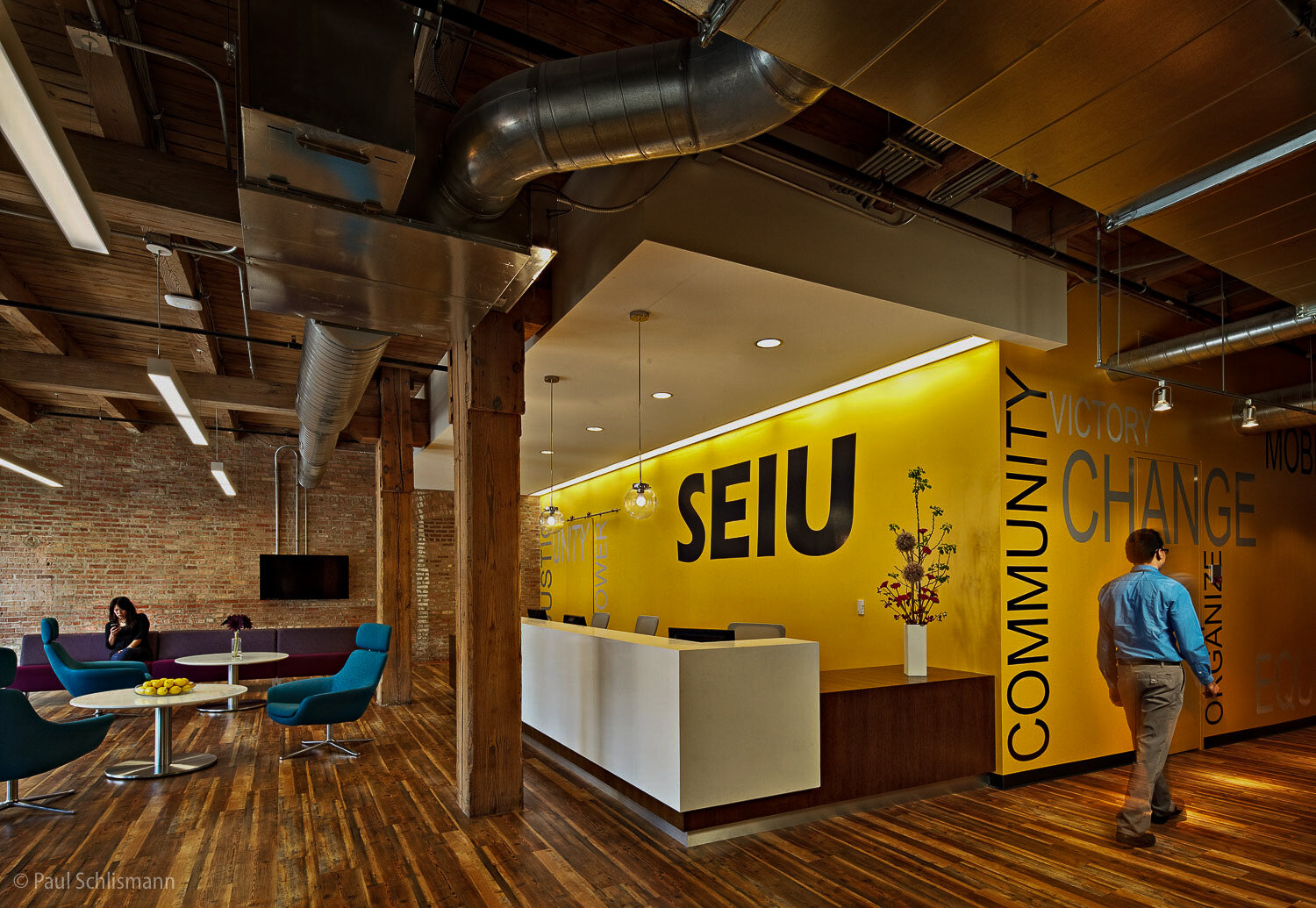 SEIU Chicago headquarters interior lobby