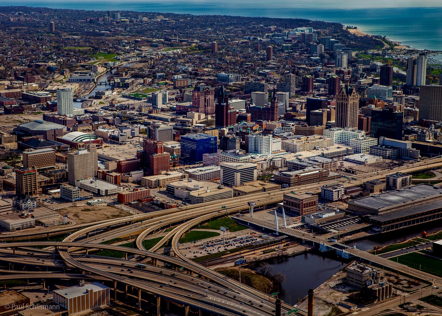 Milwaukee corporate photographer | Aerial skyline view of Milwaukee, Wisconsin