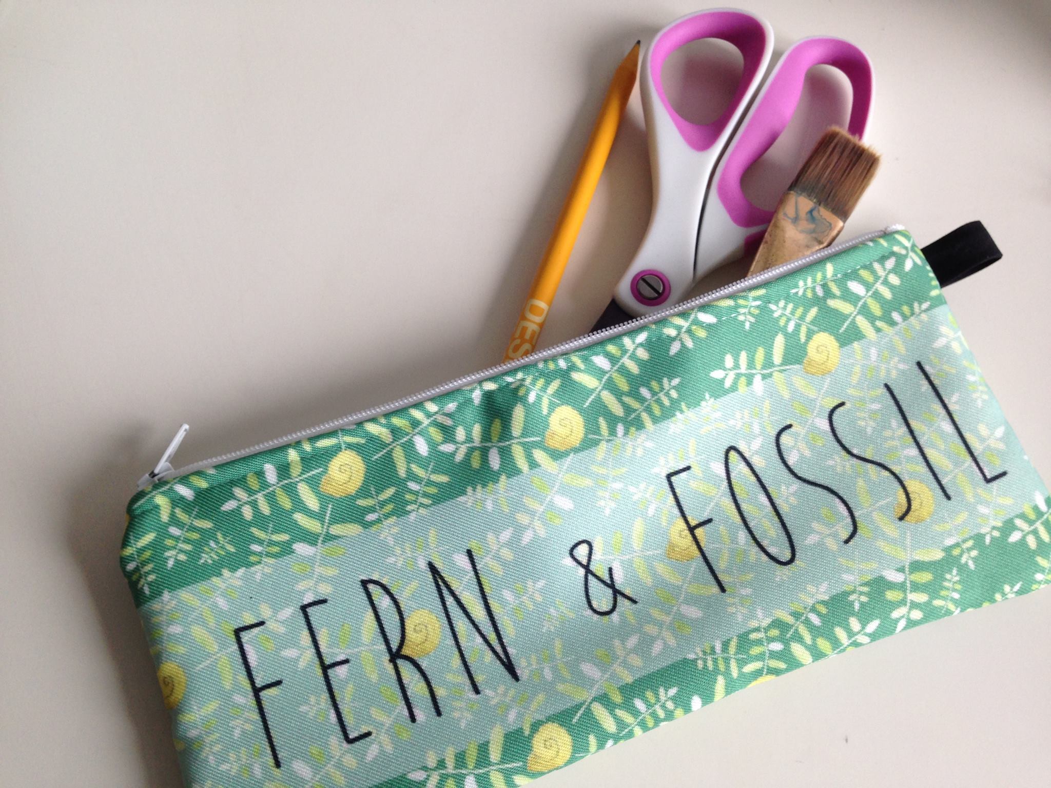 Fern & Fossil Branded Zip Pouch