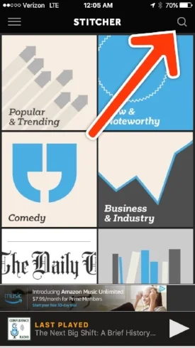 Tap the 'Search' icon in the upper right.