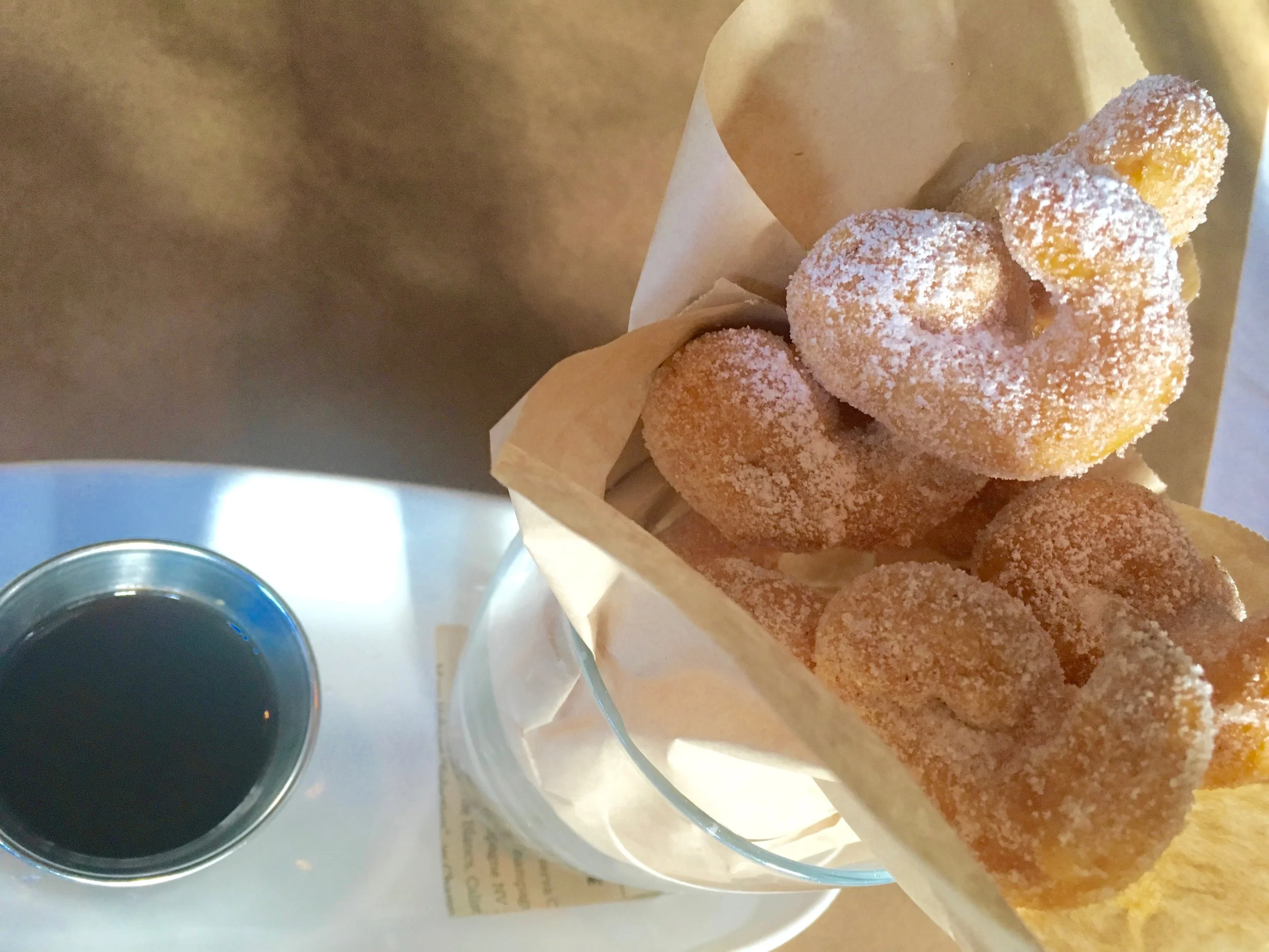 Pig Tails -- hot donuts with chocolate dipping sauce for Orlando Magical Dining Month 2016