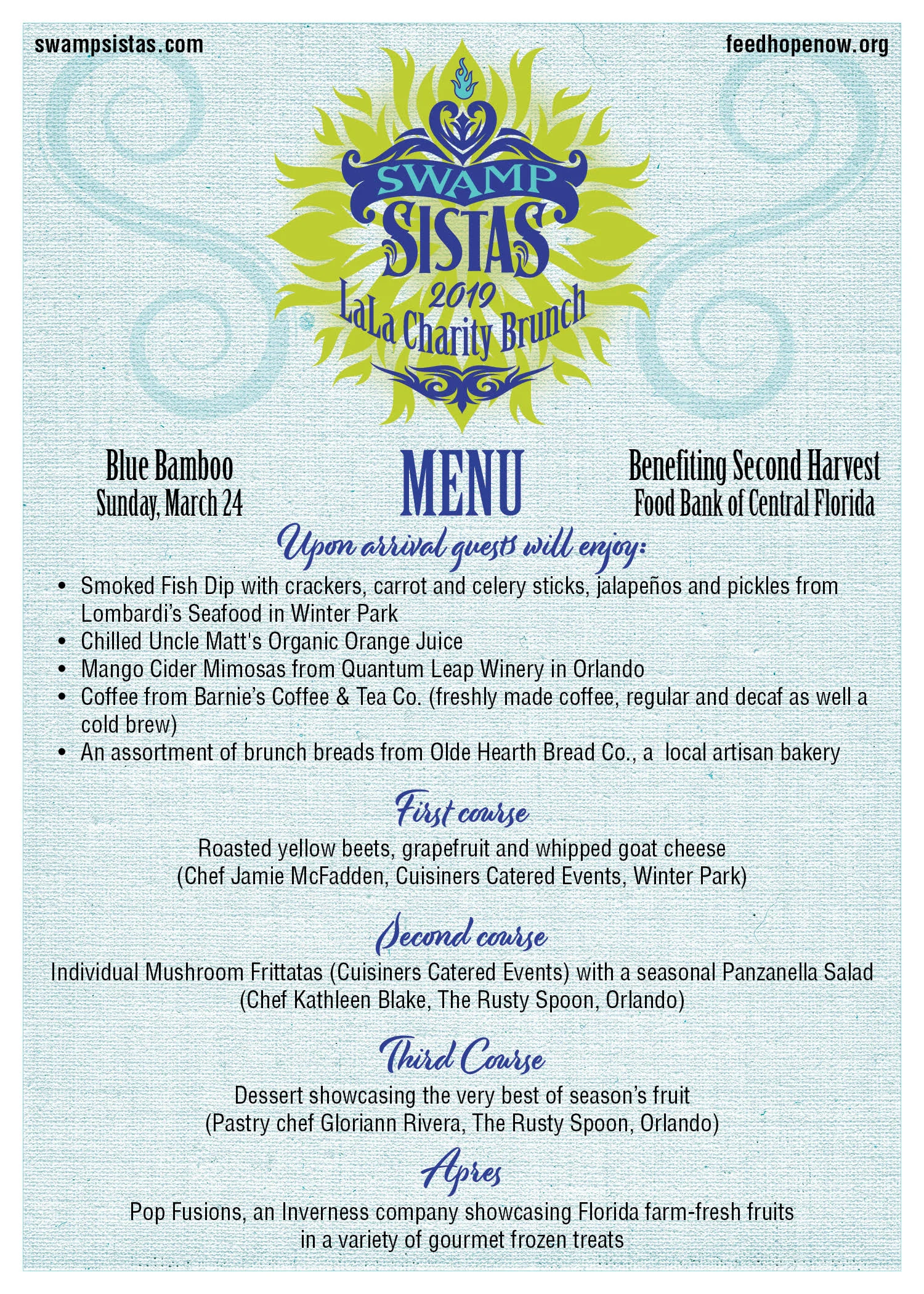 Local Chefs Team Up to Help Others via the Swamp Sisters La La Charity Brunch menu.jpg