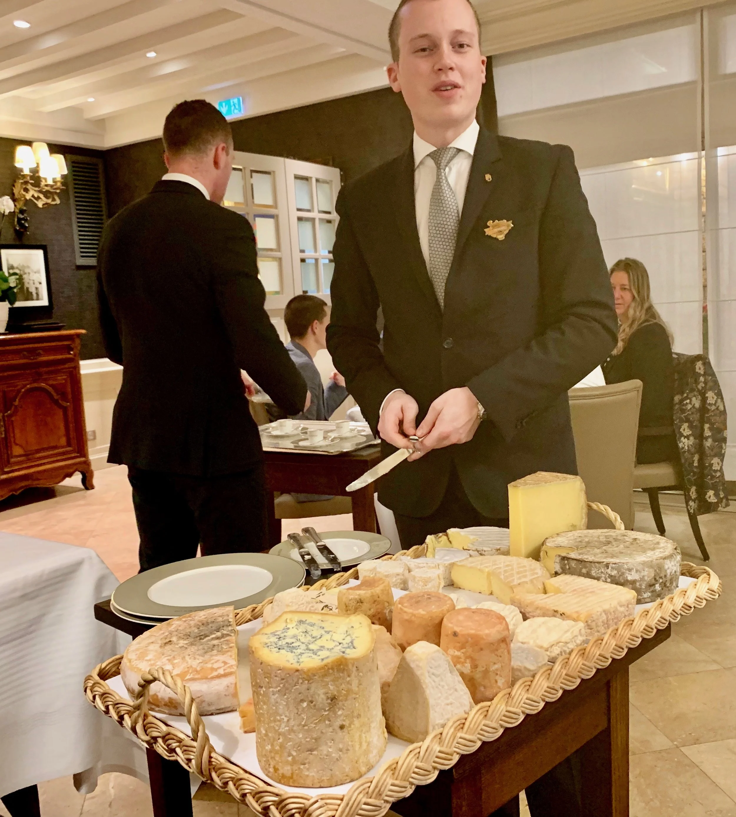 This is part of the cheese display. We were invited to be served pieces of as many as we wanted. Dessert was served the same way, but we have no photo for some reason.