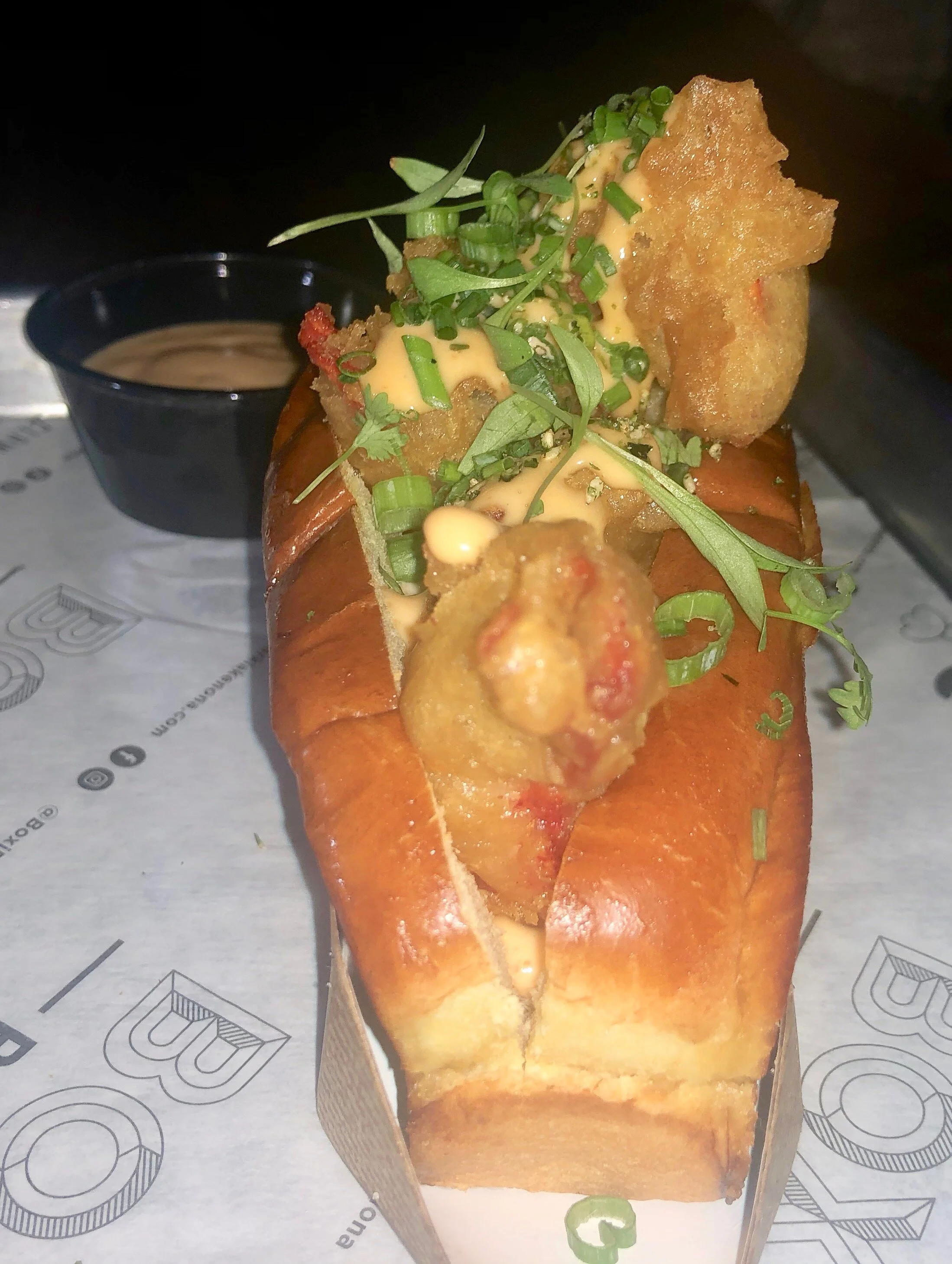 East Side Lobster – crispy tempura lobster with sweet chili mayo, lime and chives