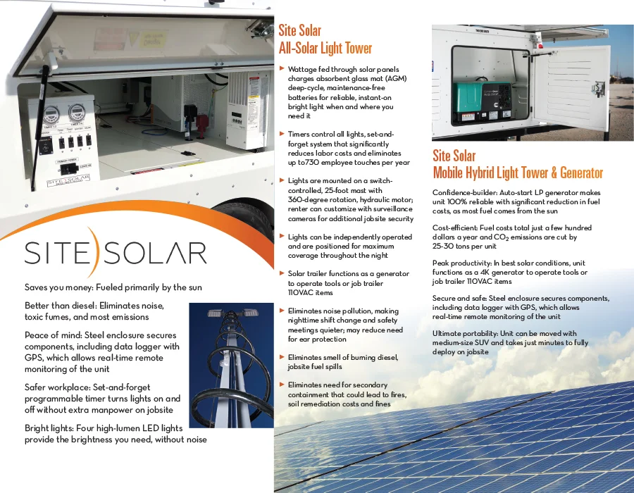Site Solar brochure inside panel