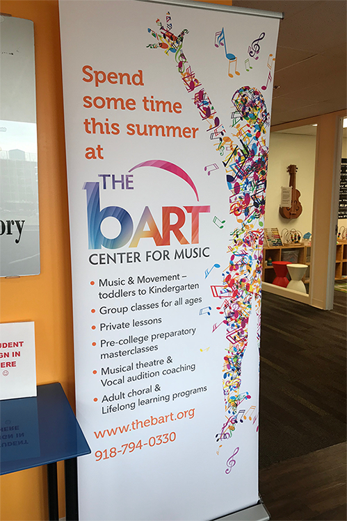 bART banner in lobby