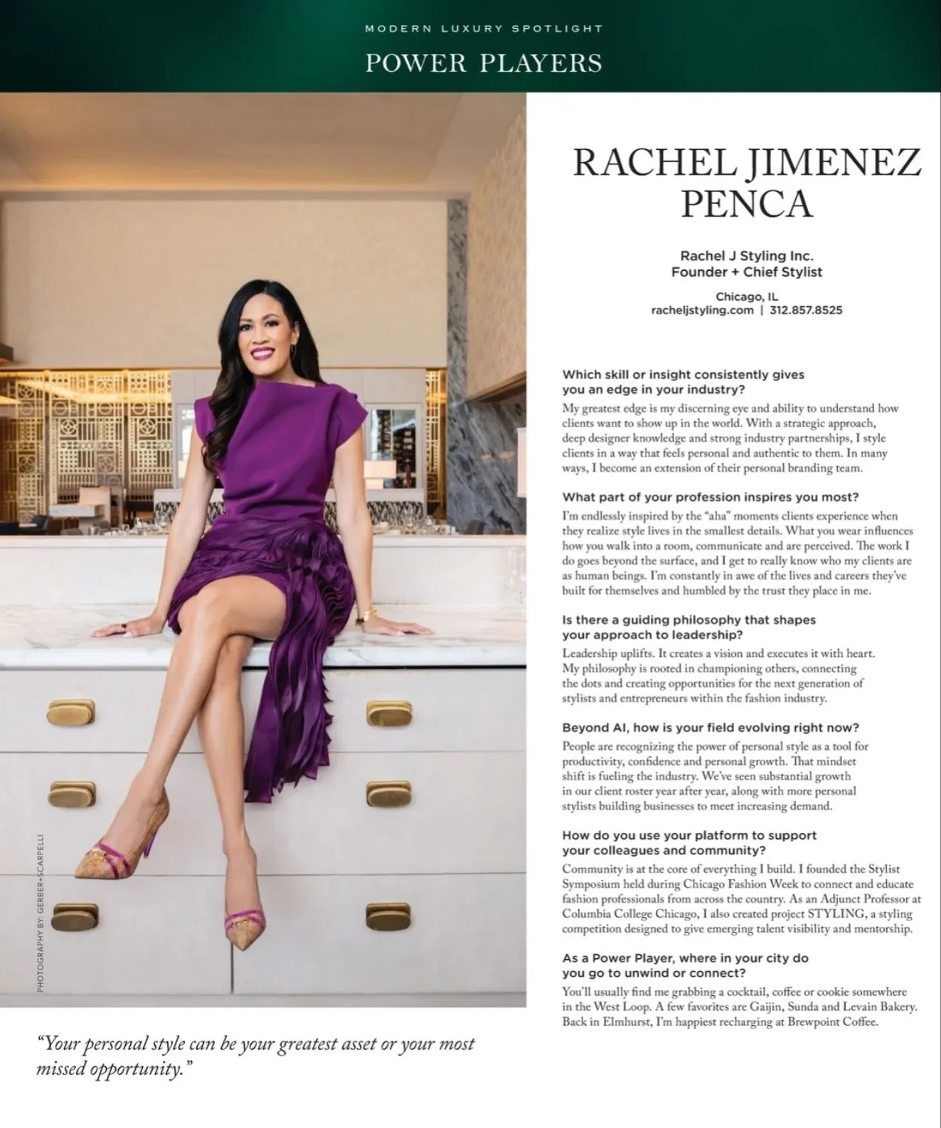 Pinch me - I&rsquo;ve been named a POWER PLAYER by CS Magazine!✨💜

This June issue honors leaders across various industries who help make Chicago the thriving business and influence hub that it is. Being included in this accomplished group is an abs