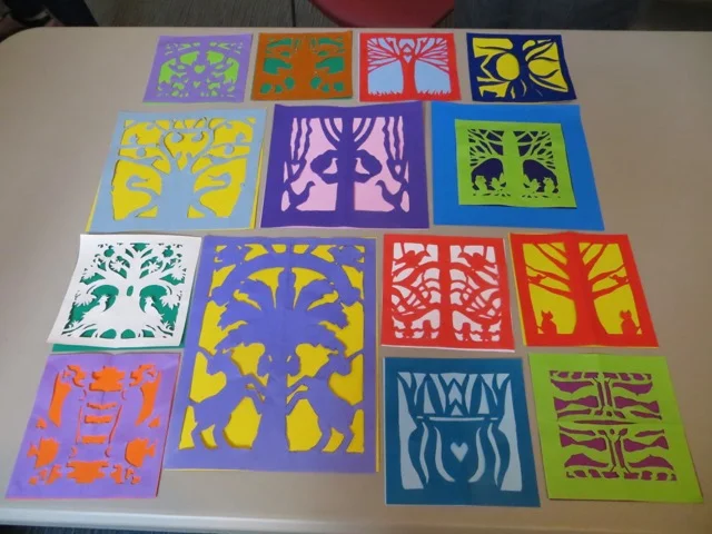 Group display of papercuts