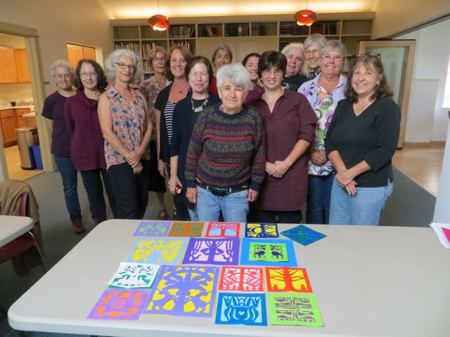 Proud papercutters at the end of the workshop