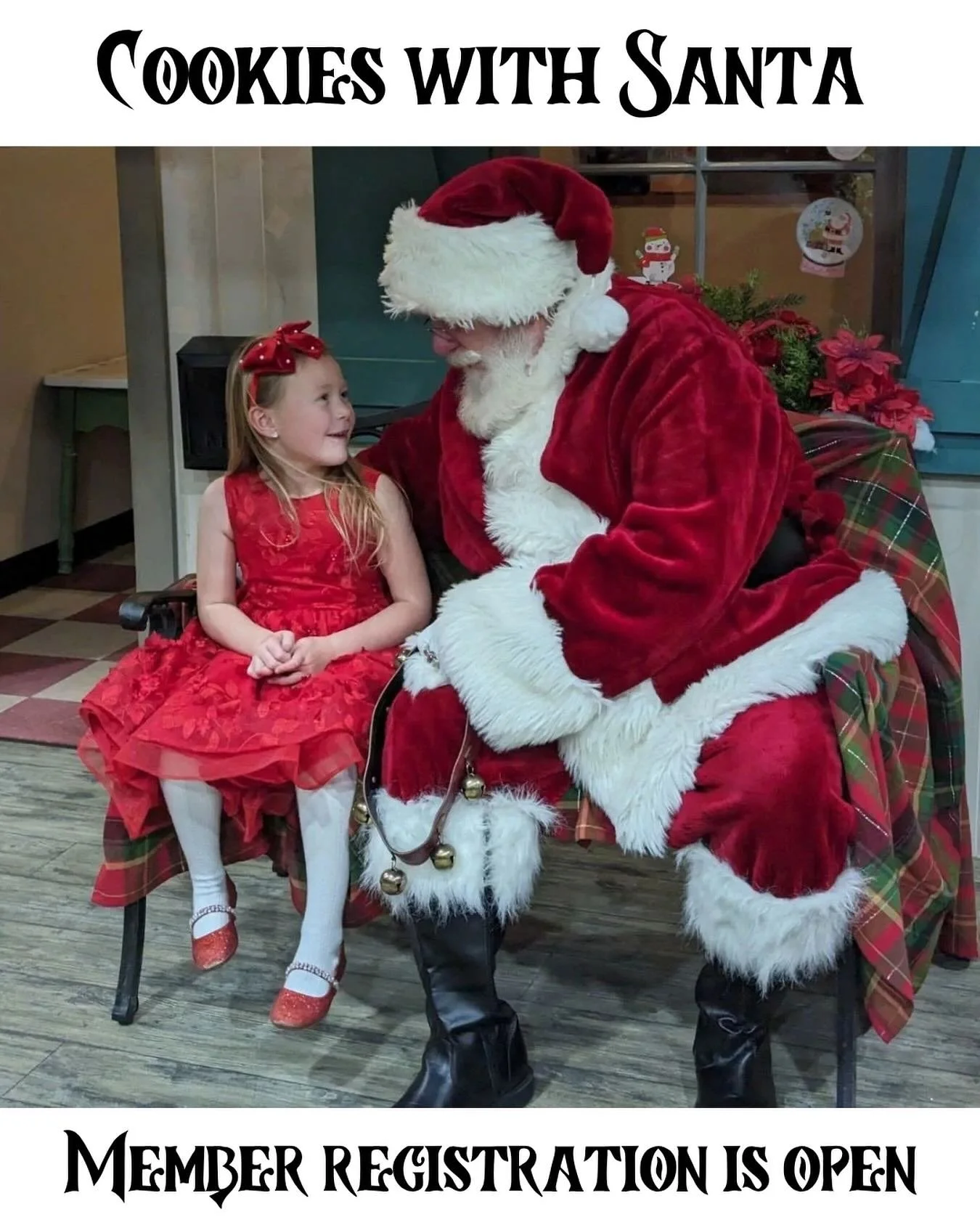 ‼️REMINDER‼️ 
Cookies with Santa registration is open to our members!🎅🏽🎄
Make sure to check your emails to sign up.
Sign up by Saturday, November 8th to receive the member discounted rate at only $12 per child. Price will increase to $15 per child