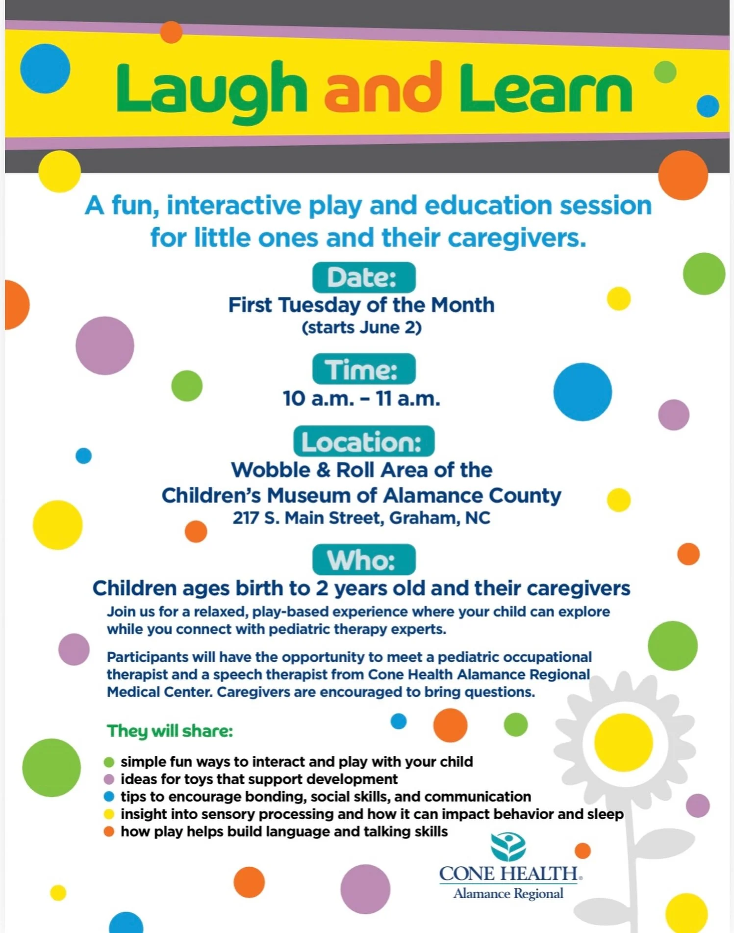 🌈 BIG news for our tiniest museum friends! 🌈

Starting Tuesday, June 2, we&rsquo;ll be hosting Laugh and Learn! A monthly play + learning experience for children ages birth&ndash;2 and their caregivers! 🧸💛

This relaxed, interactive session will 