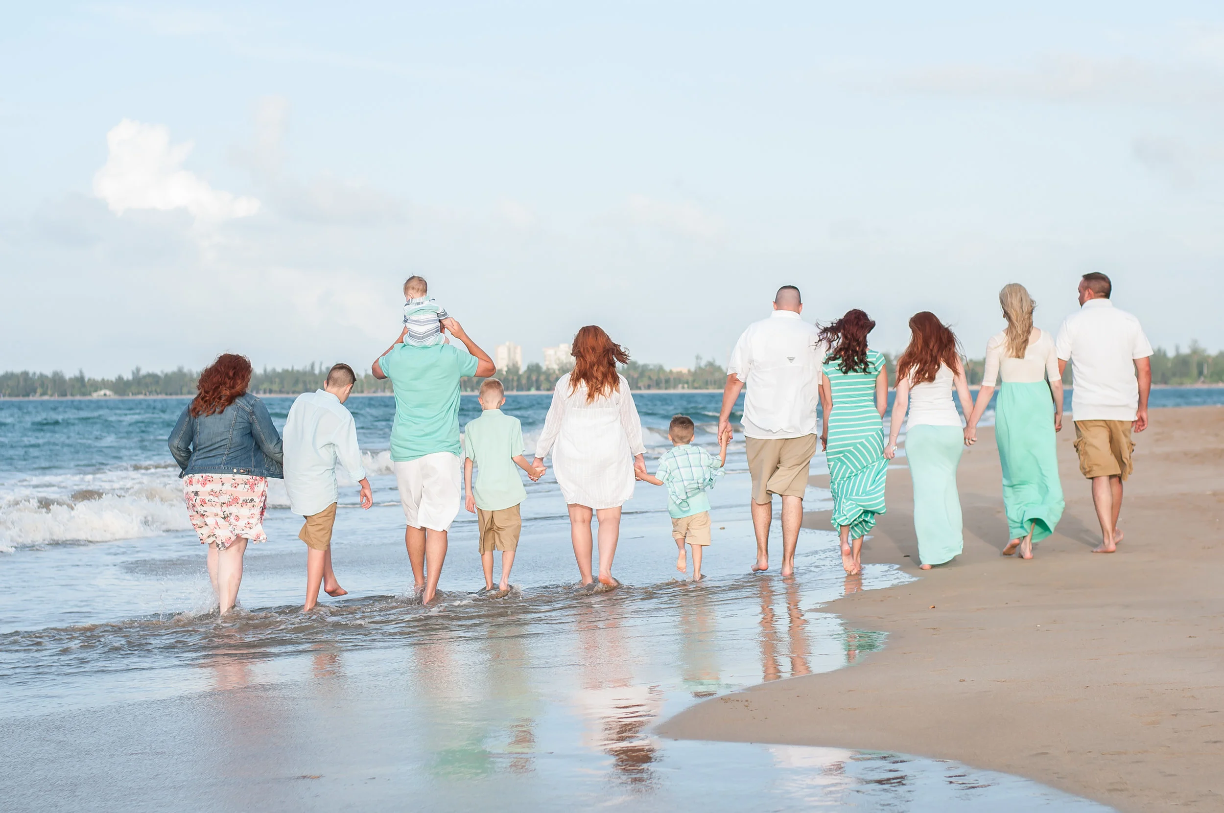 Mix and match your colors by alternating patterns and solids within your family members.