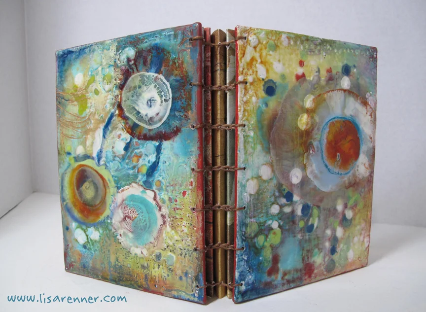 Encaustic, Coptic stitch handmade book.jpg