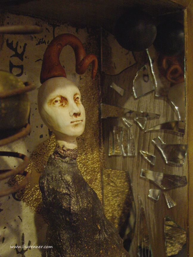 "Odd Balls" Assemblage, An Ode to Joseph Cornell published in Art Doll Quarterly Winter 2008 issue