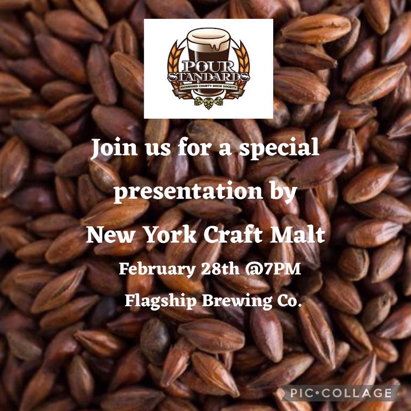 Join us on February 28th for our next meeting! A representative from New York Craft Malt will be there to discuss and answer questions about all things malt.