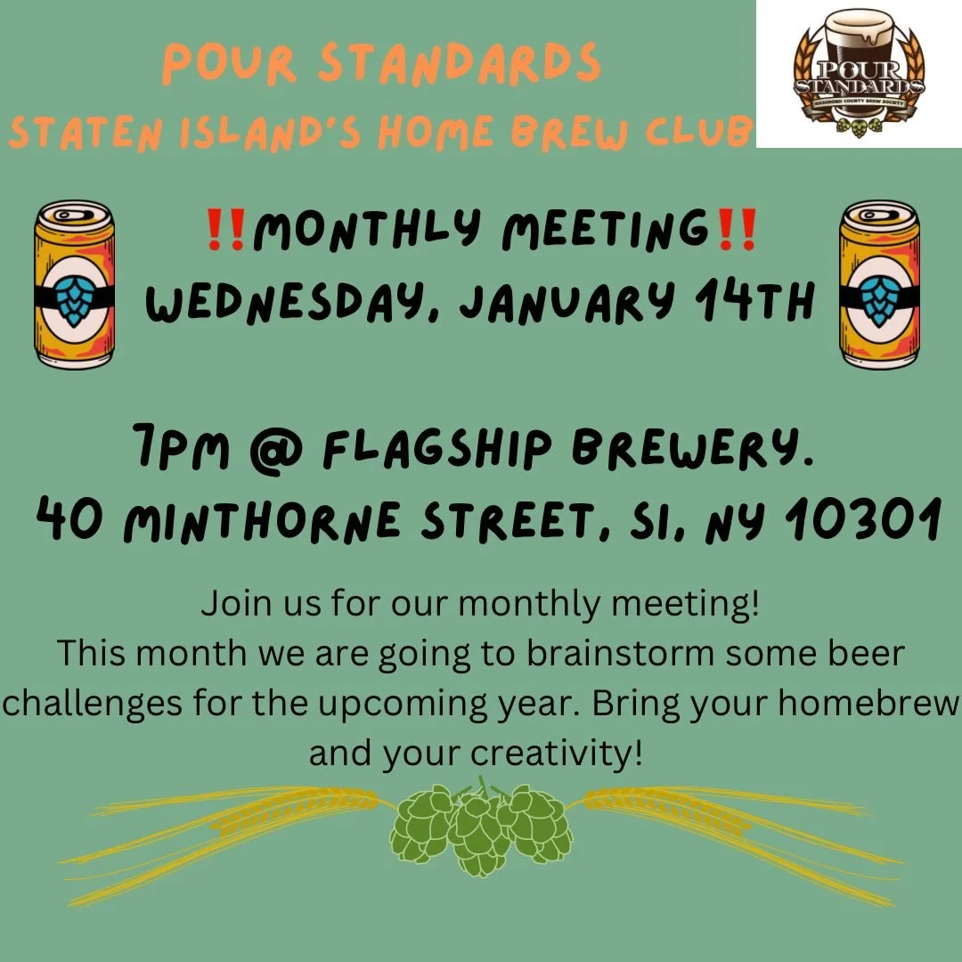 Let&rsquo;s talk some brew challenges for the upcoming year! Come to this month&rsquo;s meeting and share some ideas for creative brews! Cheers 🍻