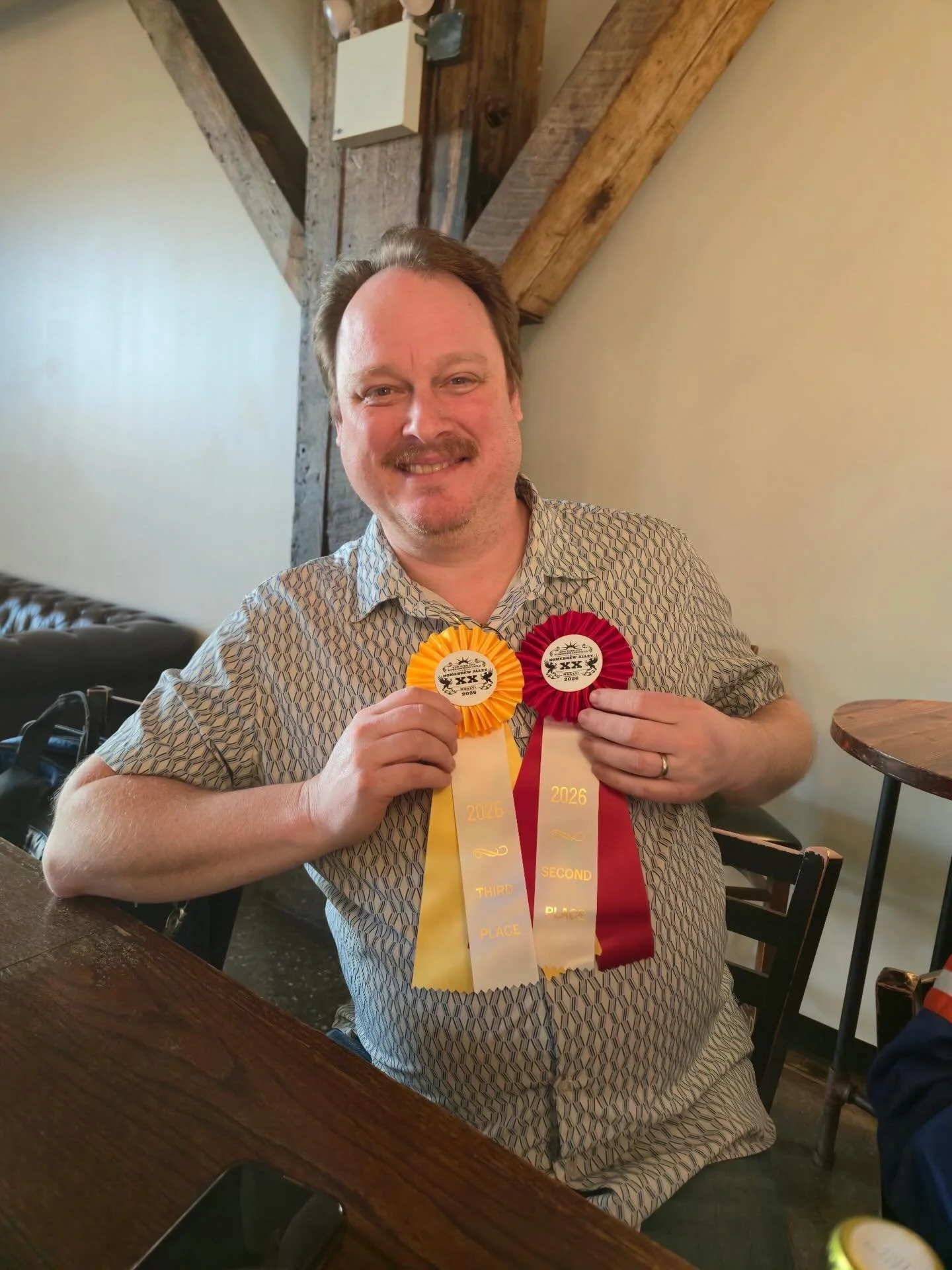 Congratulations to our president, Nate Anderson, for his placements at Homebrew Alley XX!
He placed second in the Fruit and Spiced Beers category with his Eat A Lot of Peaches, and he placed third in the Sour and Funky Beers category with his Illegal