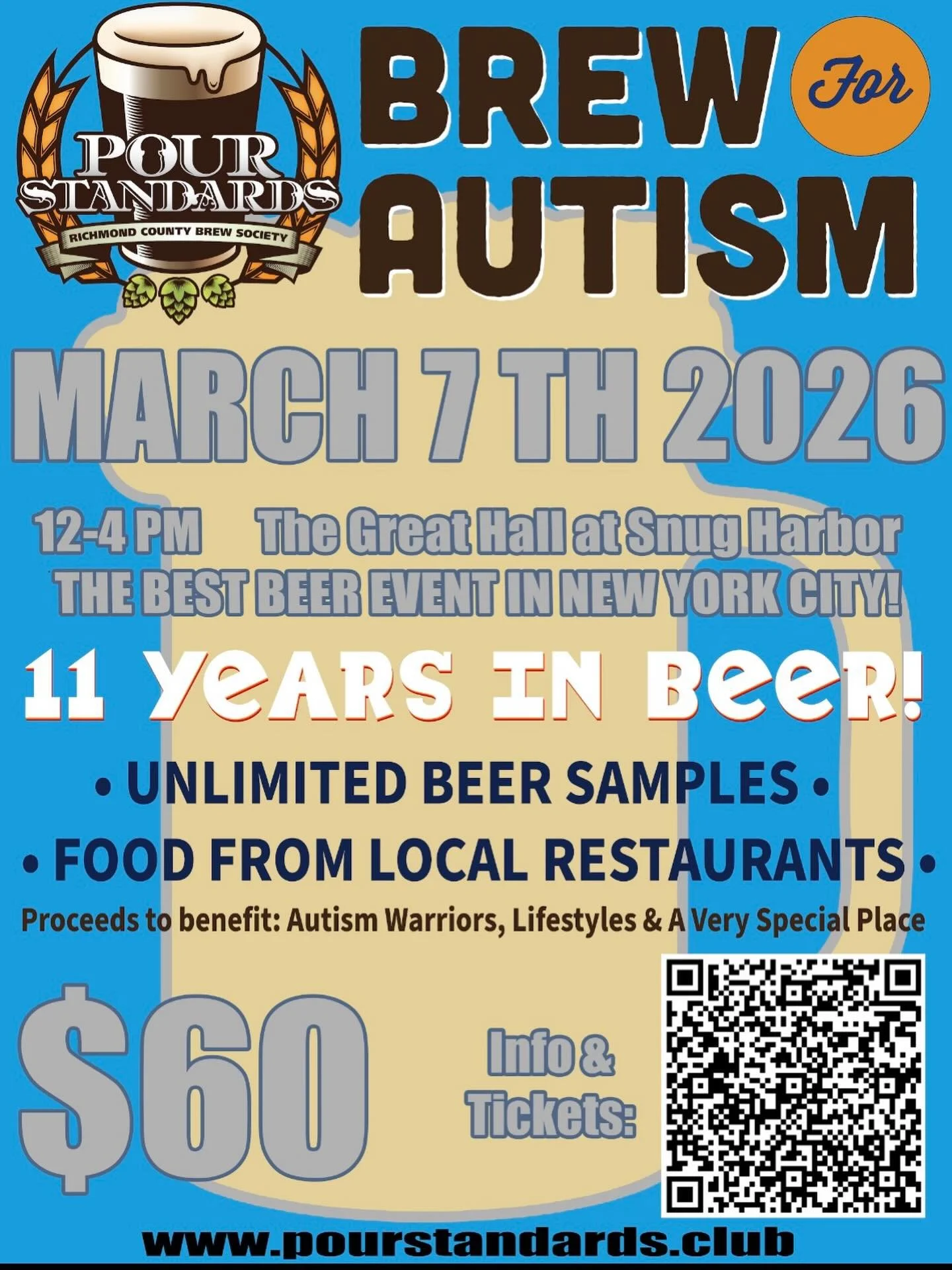 Looking for something to do now that the Olympics are coming to a close? Brew for Autism is less than 2️⃣ weeks away! Come join us at the Great Hall in Snug Harbor for fantastic homebrews, a chance to win raffles, delicious food, all while supporting