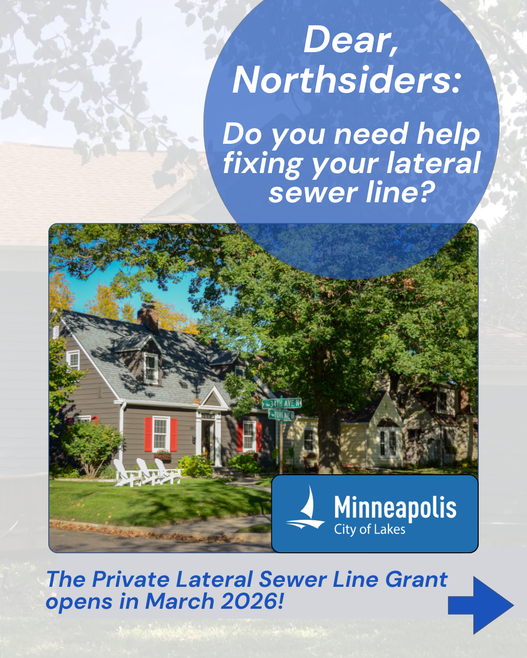 Dear, Northsiders: do you need help fixing your lateral sewer line?