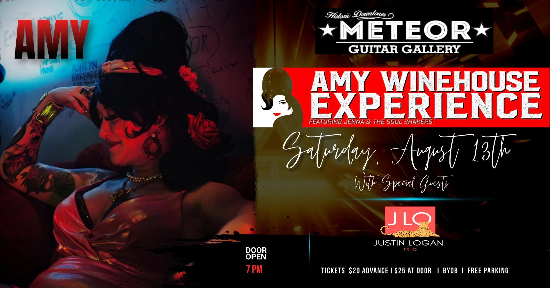 THE RETURN OF THE AMY WINEHOUSE EXPERIENCE at the Meteor Guitar Gallary with guest Justin Logan Trio