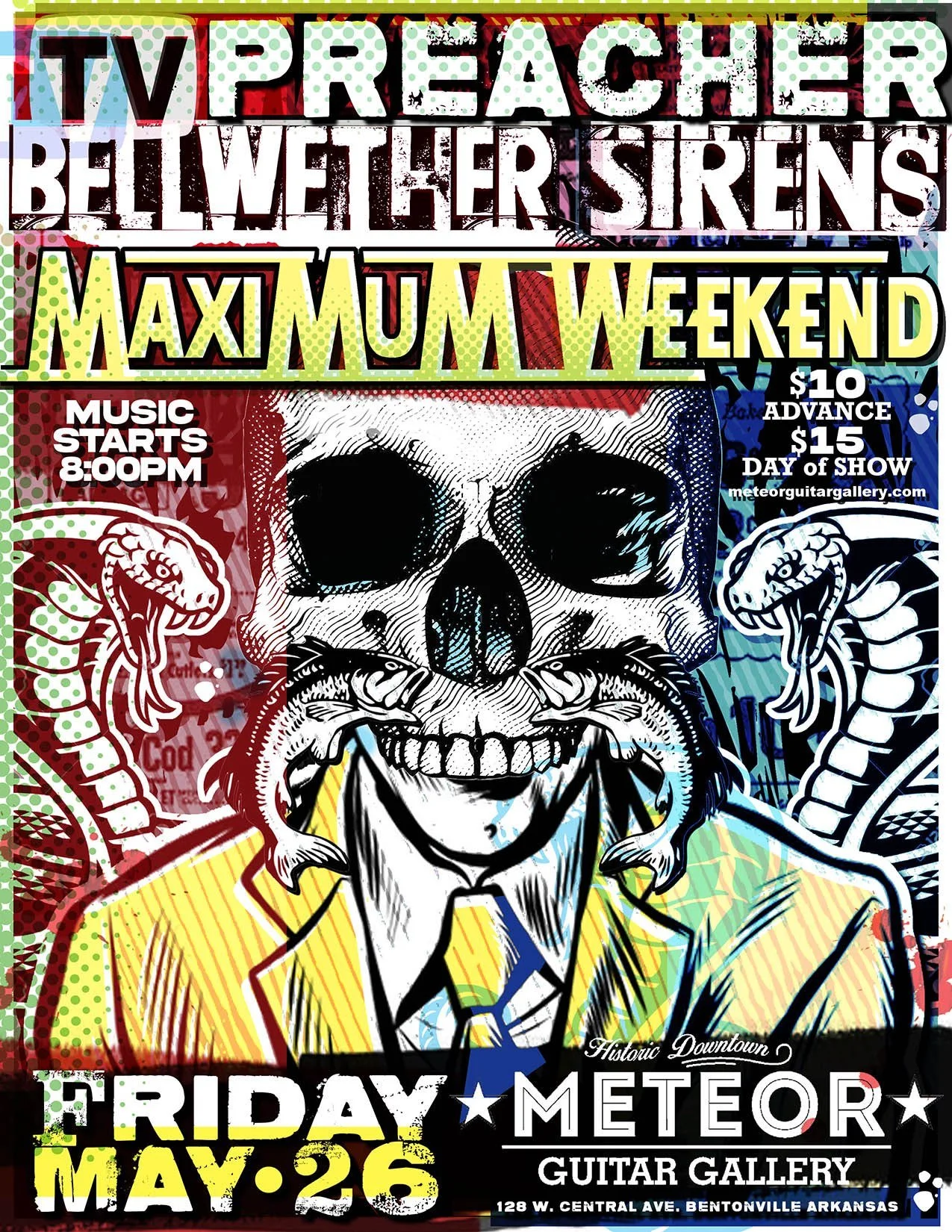 TV Preacher / Bellwether Sirens / Maximum Weekend @ The Meteor Guitar Gallery Downtown Bentonville