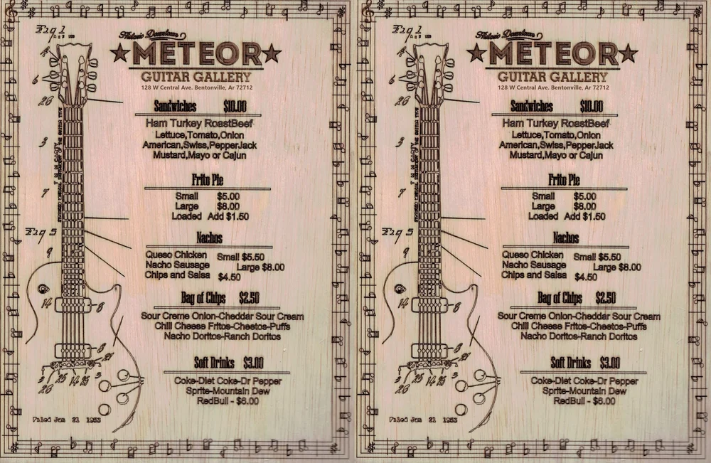 Menu — Meteor Guitar Gallery