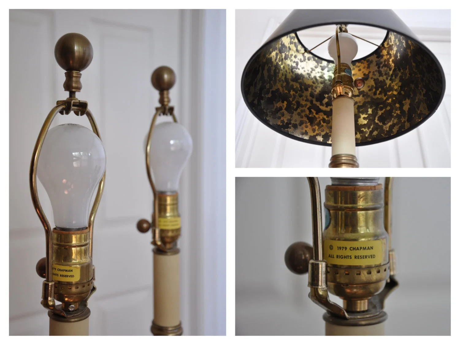 Pair Of Chapman Brass Cantilevered Floor Lamps Dorsey Antiques