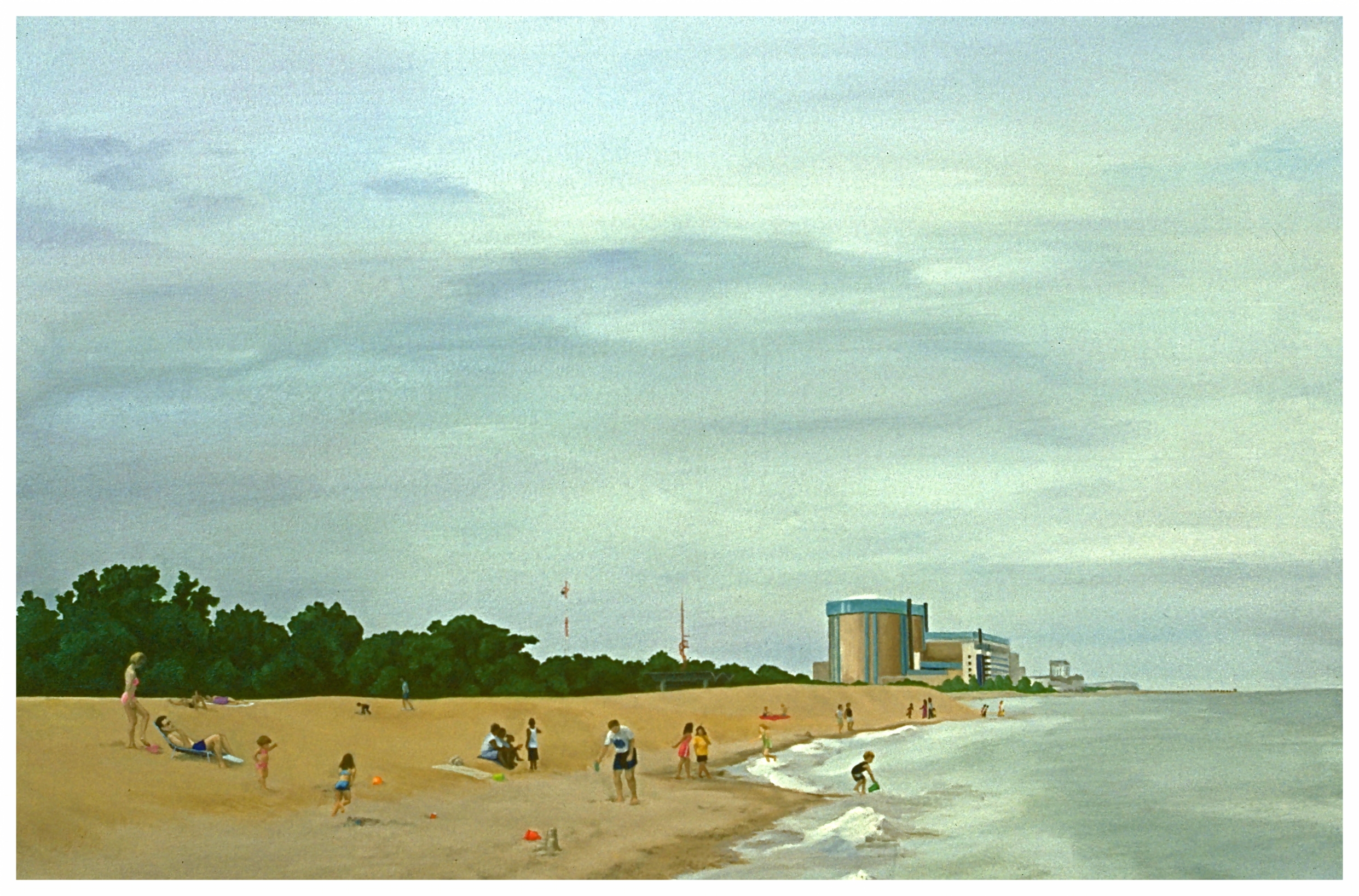 Zion Nuclear Plant/Illinois State Beach Park, 24x36 (sold)