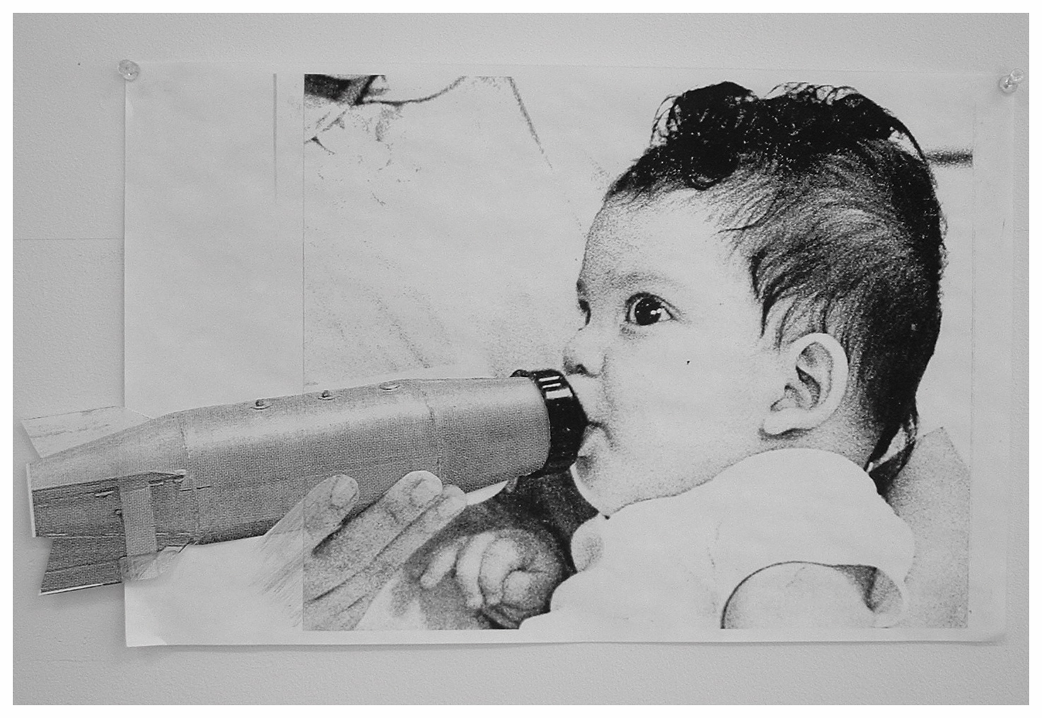 Feeding Baby (xerox collage) 8.5"x14"